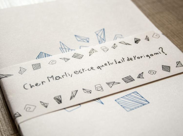 Cher Marli, est-ce que tu fais de l'origami