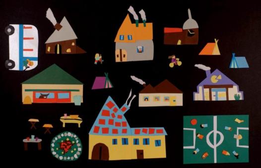La carte découpée du village d'Aromas
