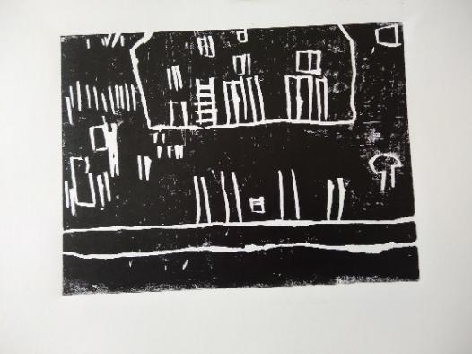 paysage lino gravure