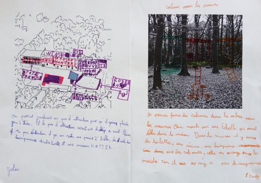 une fête foraine et des cabanes dans les arbres