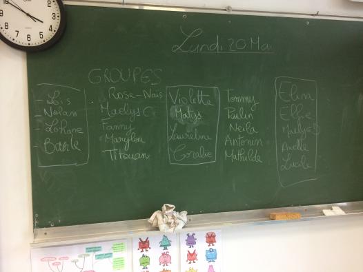tableau des groupes