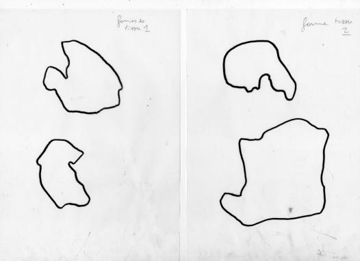 images obtenues par lancé d'un rectangle de tissu