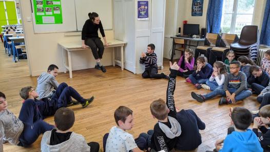 Réunion de classe pour parler du spectacle 