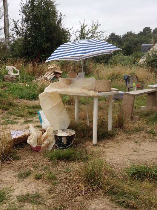 Vue de mon espace de travail extérieur à l'abandon. Avril 2020