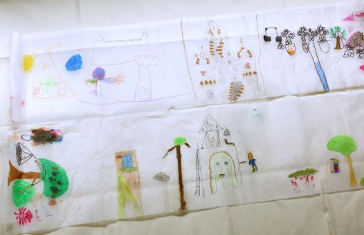 dessins de lieux intérieurs et extérieurs