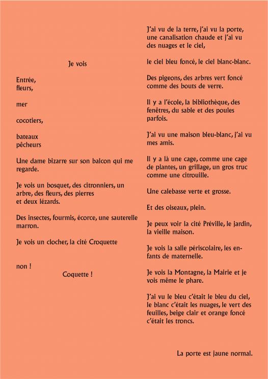 Ce qu'ils ont vu - poème écrit à partir de citations des enfants de CM2