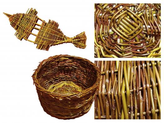 Panier et poisson d'osier