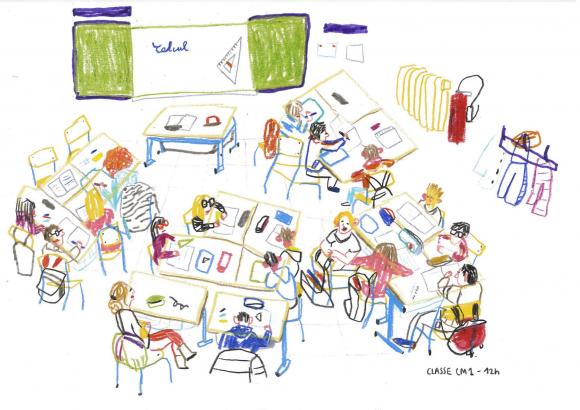 Croquis sur le vif à l'école St-Aulaye