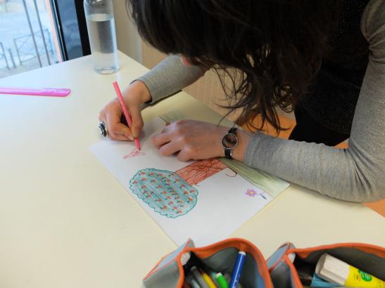 Premiers dessins des élèves pour le journal sur le quartier de Surville à Montereau