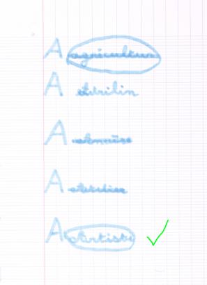 Voici quelques exemples dans la sélection des mots