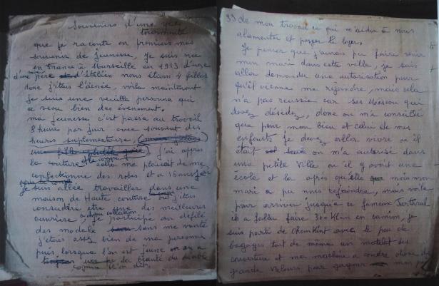extrait du carnet écrit par Marguerite Allisio ramené de Géorgie en 2012