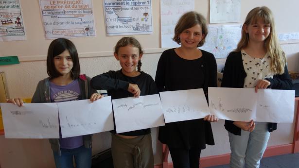 Récitation ornithologique du Rouge gorge, avec Juliette, Léa, Tïa et Florence. 