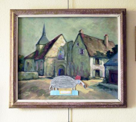 Éléphant 1er érigé sur la place de l'église avec nouveaux vitraux