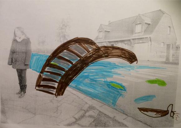 un pont au-dessus des passages piétons