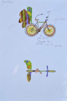 Des dessins de vélos volants