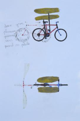 Des dessins de vélos volants