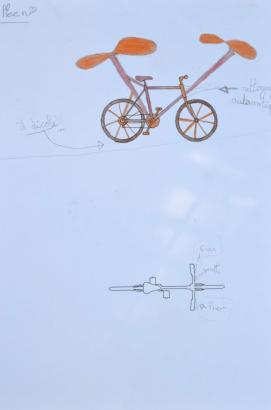 Des dessins de vélos volants