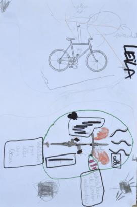 Des dessins de vélos volants