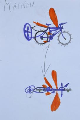 Des dessins de vélos volants