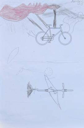 Des dessins de vélos volants