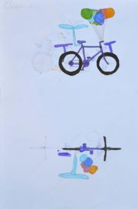 Des dessins de vélos volants