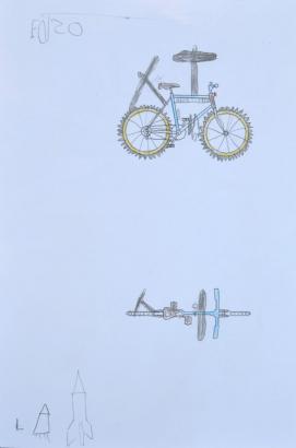 Des dessins de vélos volants