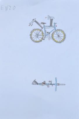 Des dessins de vélos volants
