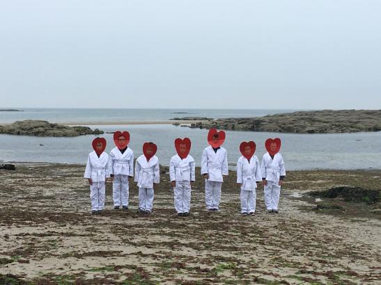 Tournage à la plage du film final