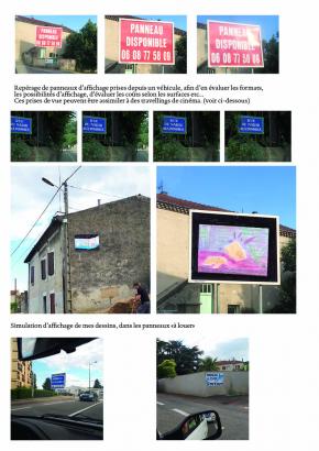 Repérage de panneaux d’affichage prises depuis un véhicule, afin d’en évaluer les formats,  les possibilités d’affichage, d’évaluer les coûts selon les surfaces etc... Ces prises de vue peuvent être assimiler à des travellings de...