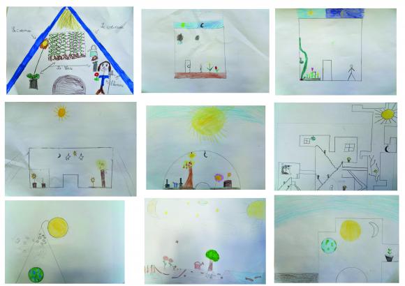 dessins des enfants sur La Terre, l'Homme, le Cosmos