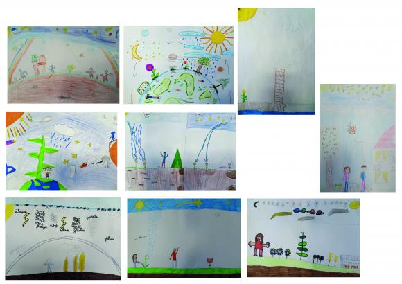 dessins des enfants sur La Terre, l'Homme, le Cosmos