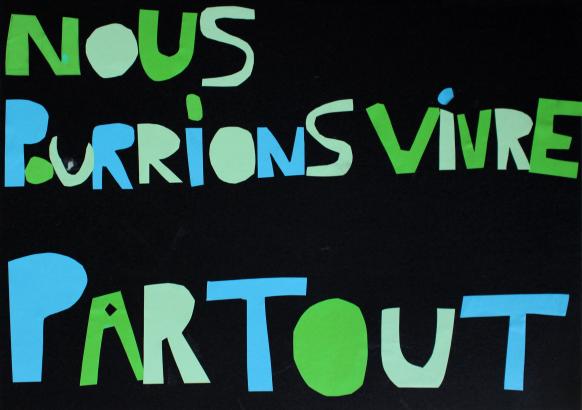 Nous pourrions vivre partout doléance enfant graphisme Héloïse Dravigney