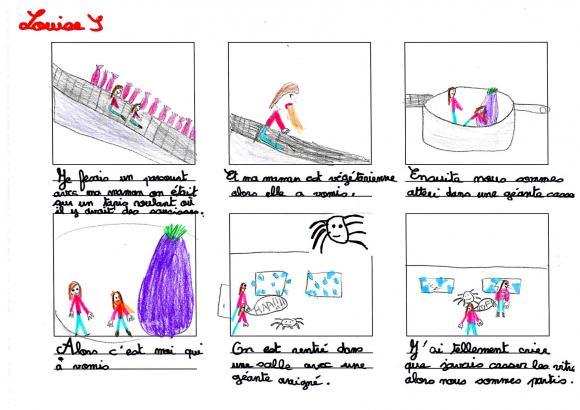 aubergine géante story board enfant