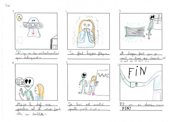 toilettes extraterrestres story board enfant