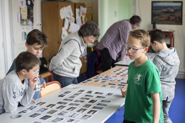 Les élèves de CM2 découvrent leurs images classées par zones
