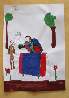 haranguer la foule_char_dessin_enfant_création en cours_Héloïse_Dravigney