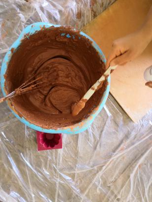 Atelier Marbré, projet pâtissez-tapissez ! programme Création en cours. Ecole Lou Malhoulet