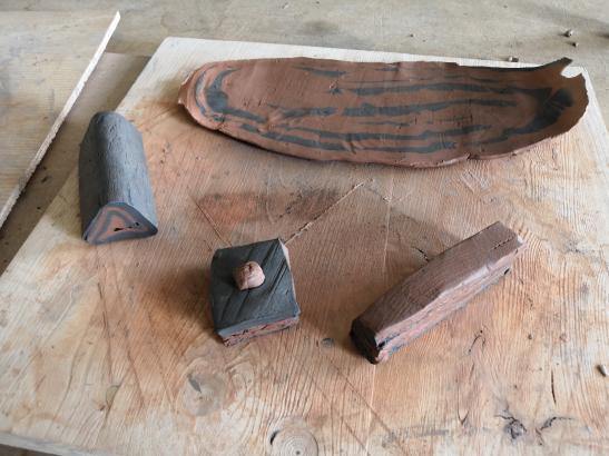 Terres mêlées, nériage. Atelier dans le cadre du projet pâtissez-tapissez, programme création en cours. 