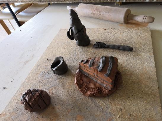 Terres mêlées, nériage. Atelier dans le cadre du projet pâtissez-tapissez, programme création en cours. 