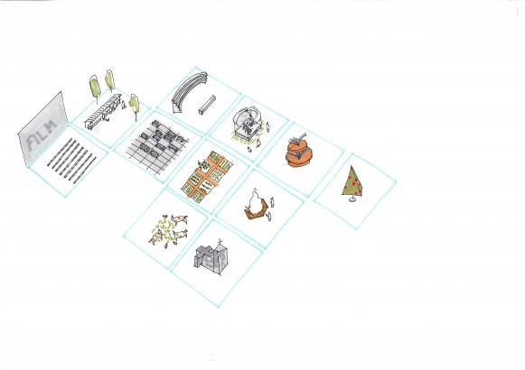 Zone, Dessin de recherche, usages de la place publique, 2017