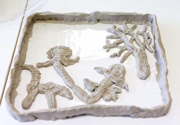 Inès Dobelle, Résidence, Création en cours, école Henri Schmitt, Mayenne, sculpture