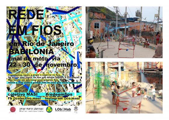 Le réseau en fil dans la favela Babilônia, Rio de Janeiro
