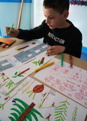 dessin enfant décor jungle