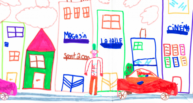 rue dessin enfant voiture