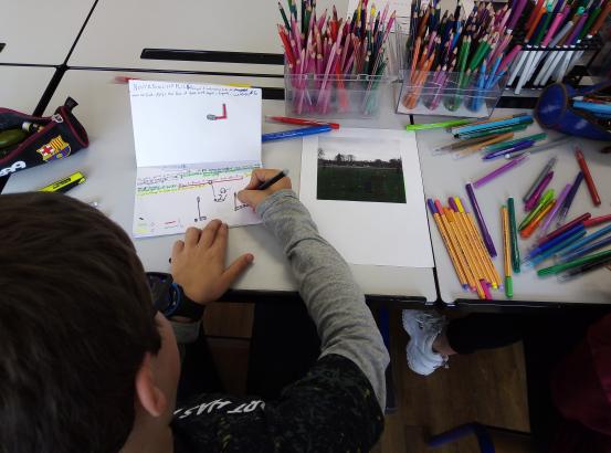 Dessin pour un mini-golf sur le grand champ