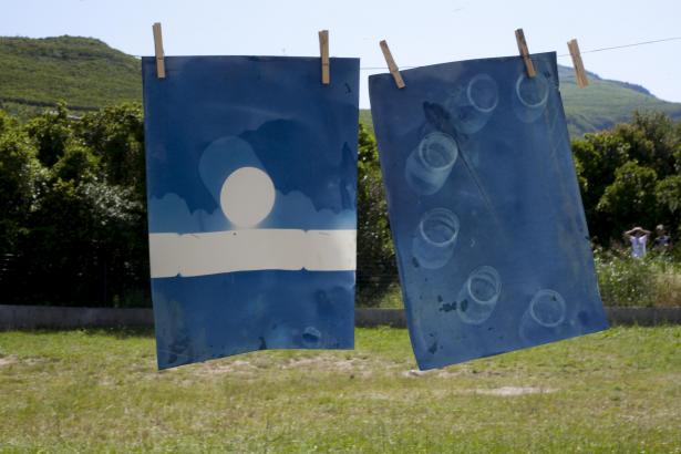 cyanotype in progress