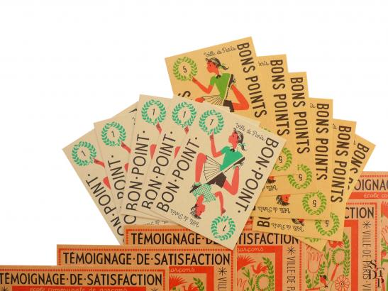 Les bons points édités par la ville de Paris dans les années 60.