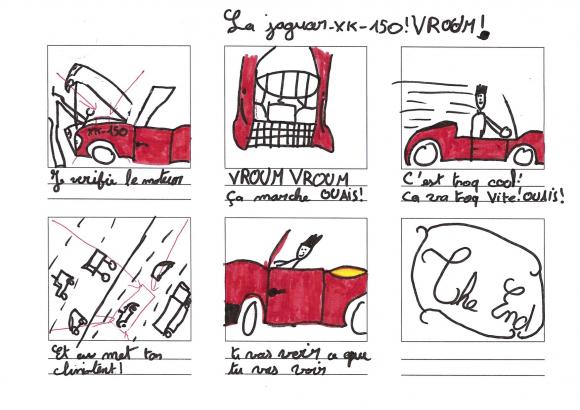 dessin enfant voiture embouteillage course