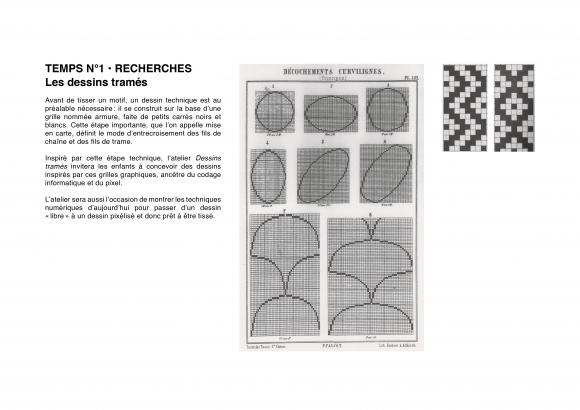 Tissons ensemble - Recherches, Les dessins tramés