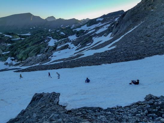 Descente par les névés
